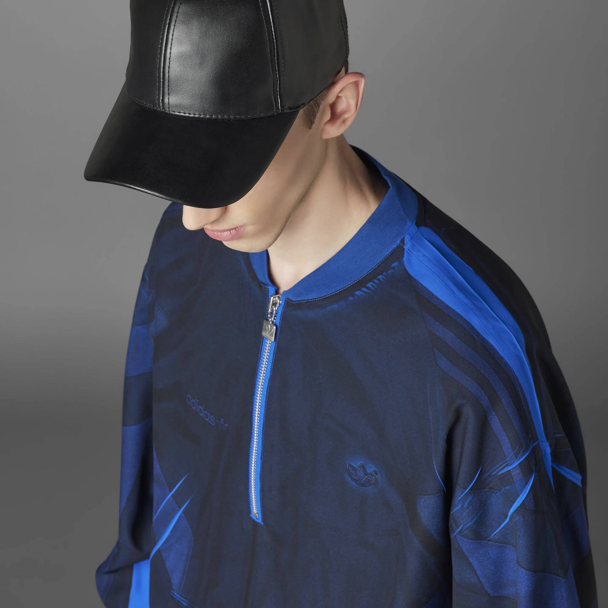 adidas Blue Version Half-Zip Soccer Silk Track Top