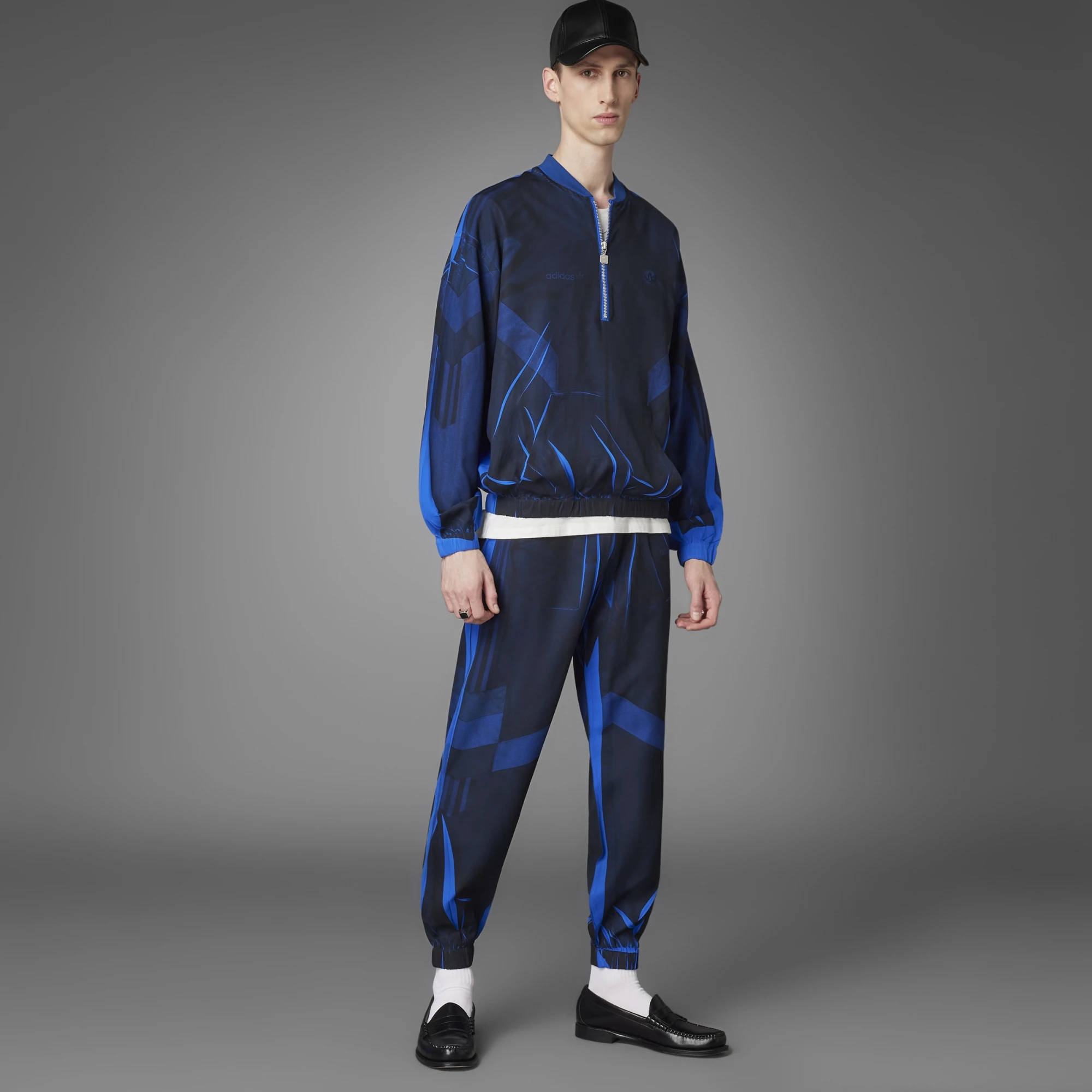 adidas Blue Version Half-Zip Soccer Silk Track Top