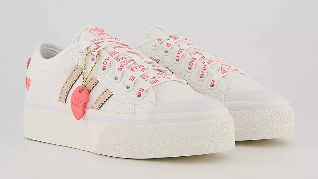 adidas Nizza Platform White Blush Red