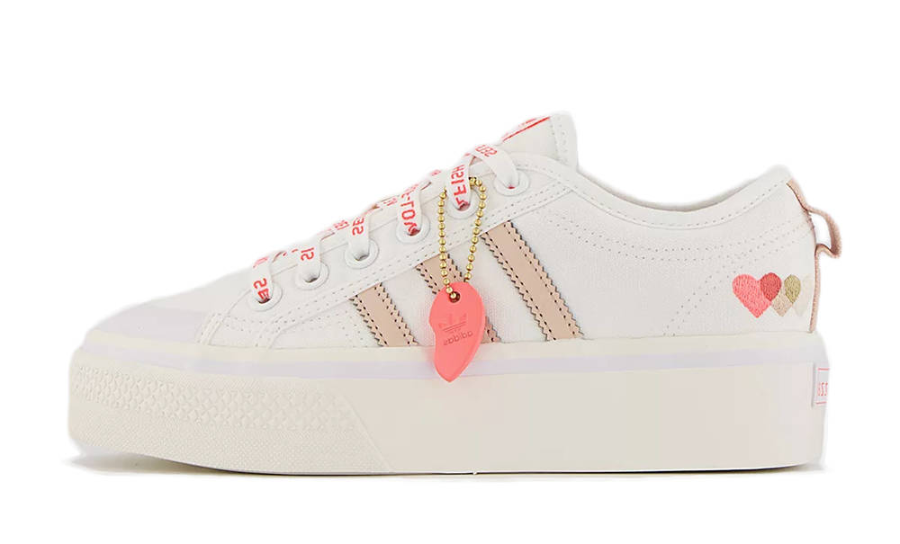 adidas Nizza Platform White Blush Red