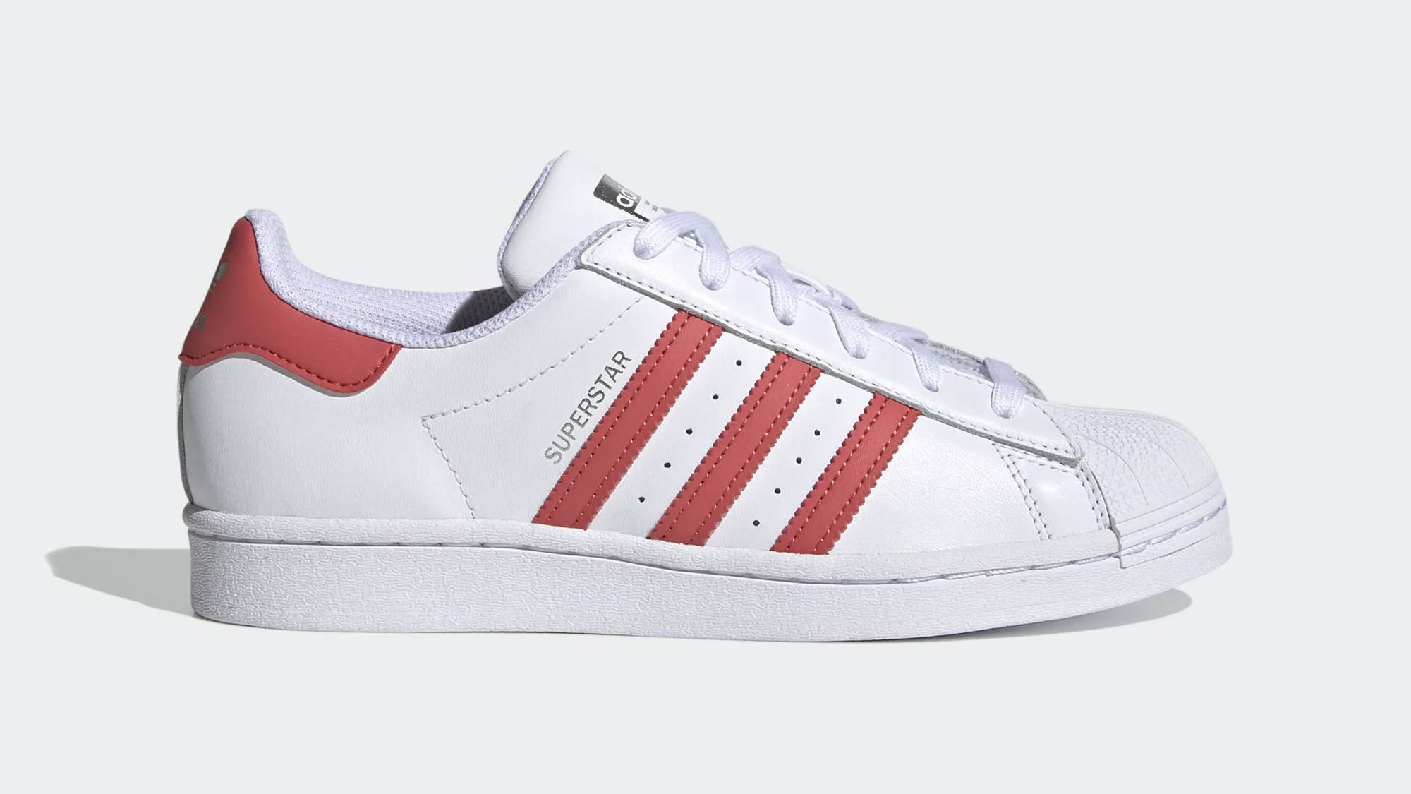 adidas Superstar White Crew Red
