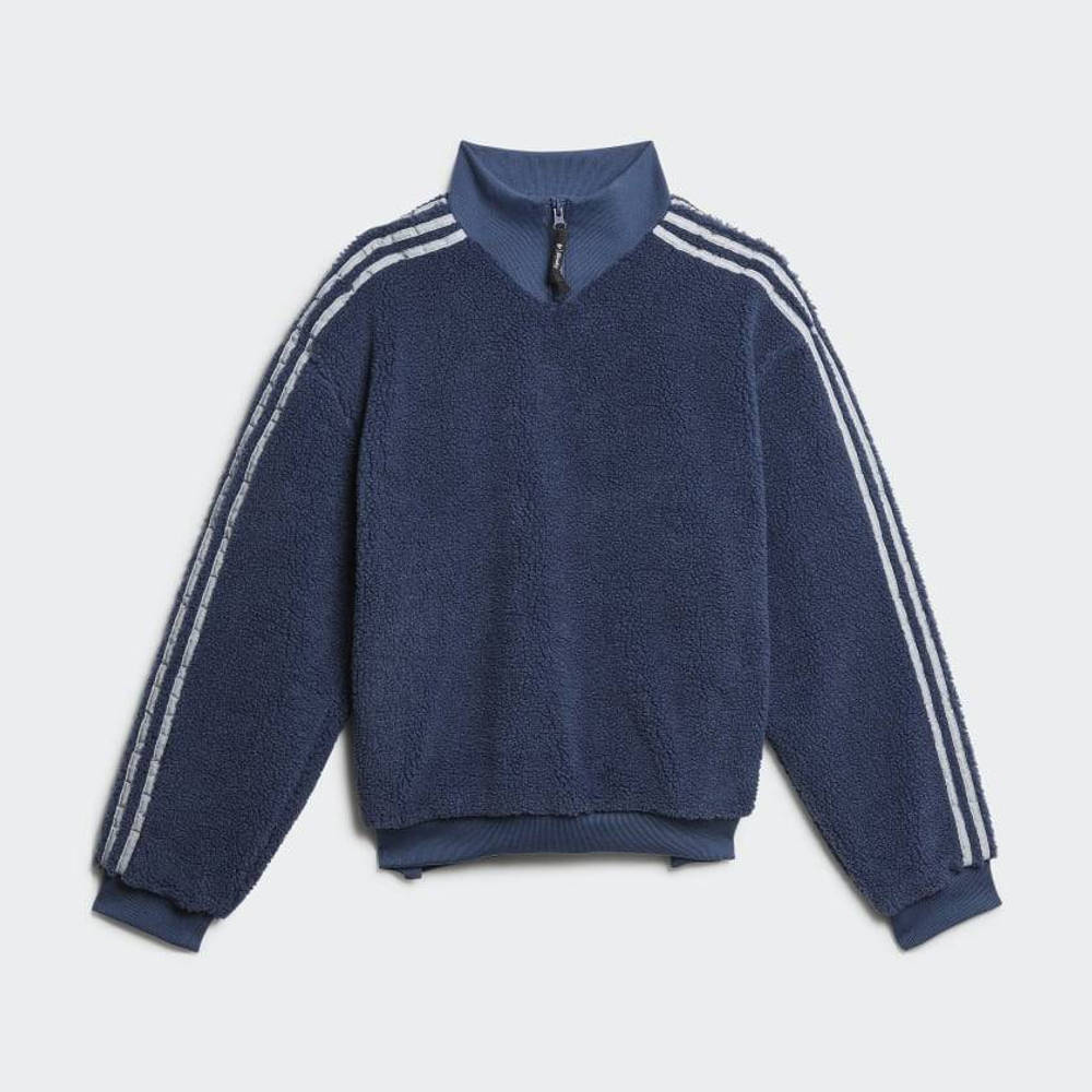 adidas x Blondey Sherpa Pullover Track Top - Navy | The Sole Supplier