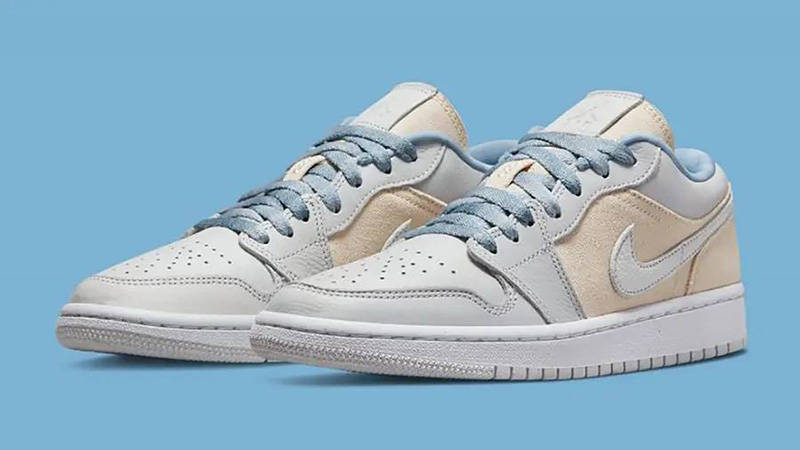 Air Jordan 1 Low Canvas Blue Beige front