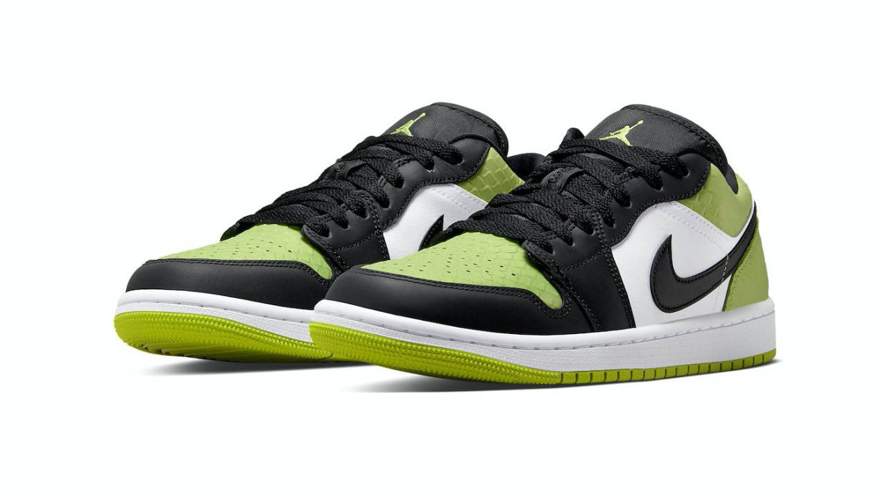 Air Jordan 1 Low Vivid Green Snakeskin 3