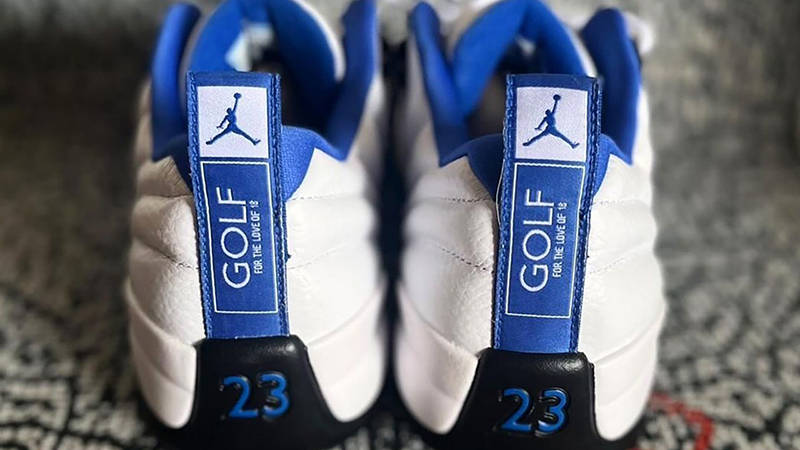 Air Jordan 12 Golf NRG White Blue Back