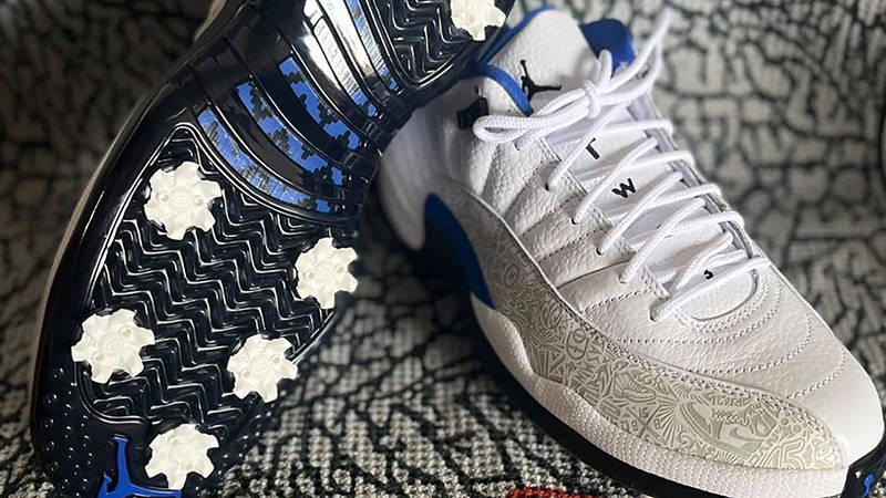Air Jordan 12 Golf NRG White Blue Front 2