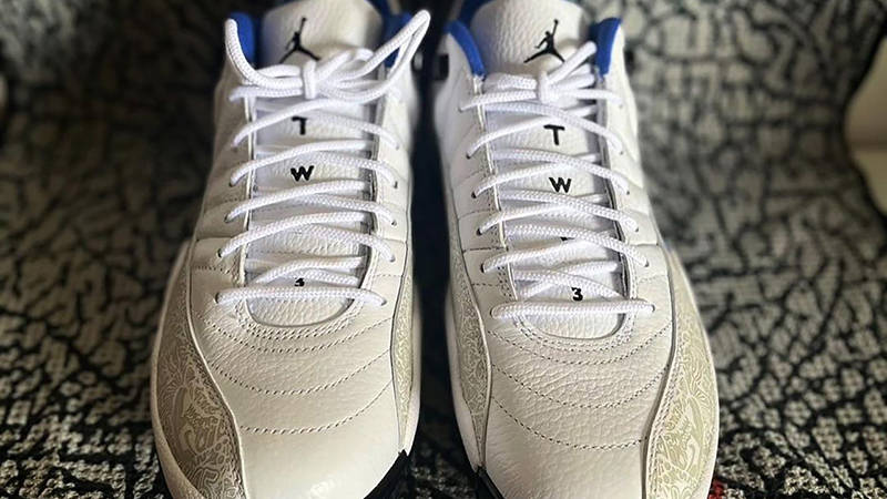 Air Jordan 12 Golf NRG White Blue Front 3