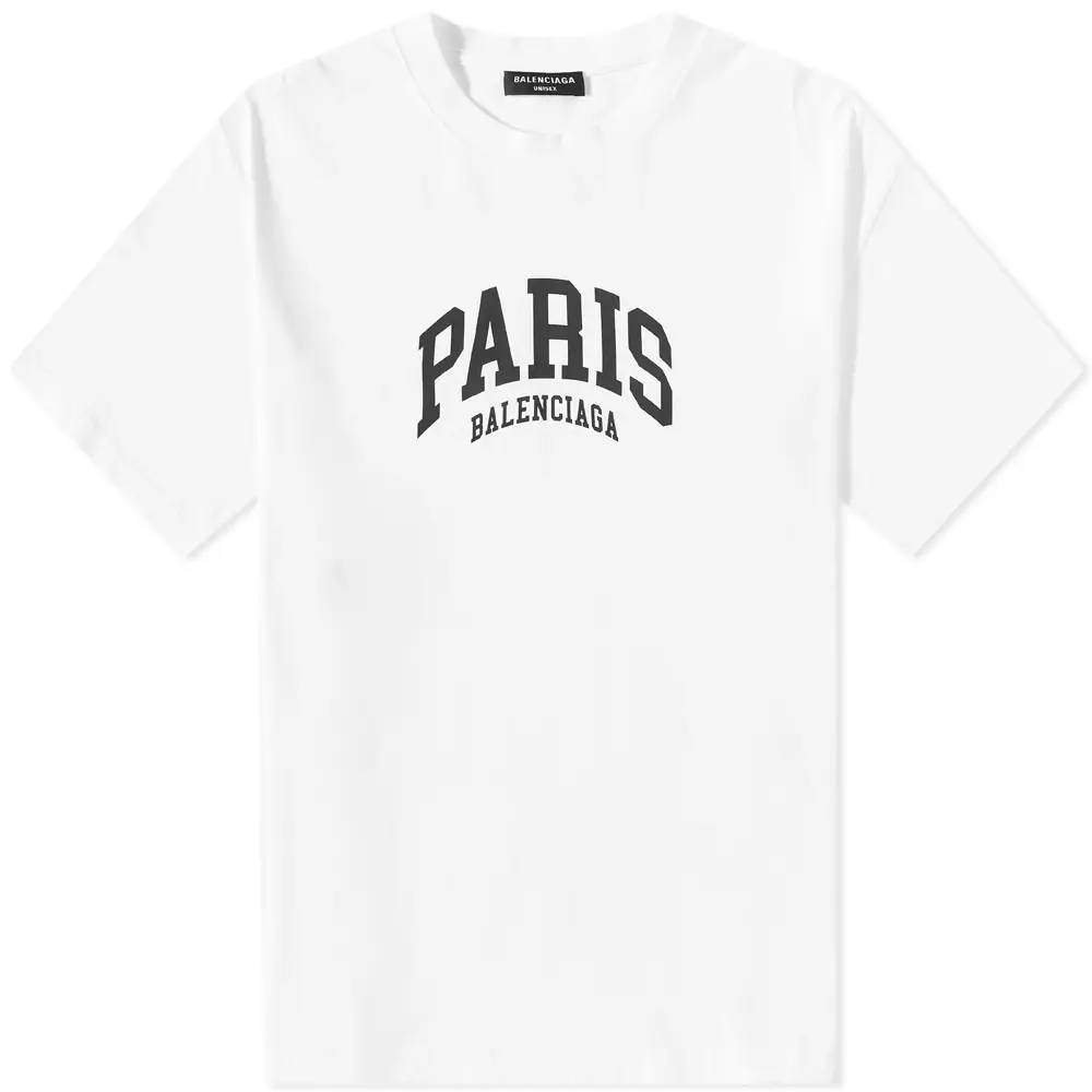 Balenciaga Paris Logo Tee - White | The Sole Supplier