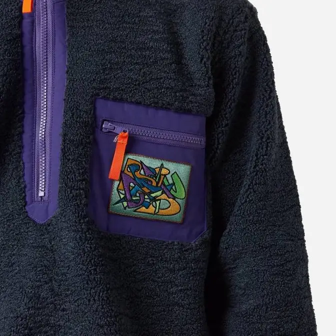 Brain Dead Teddy Sherpa Jacket Purple pocket