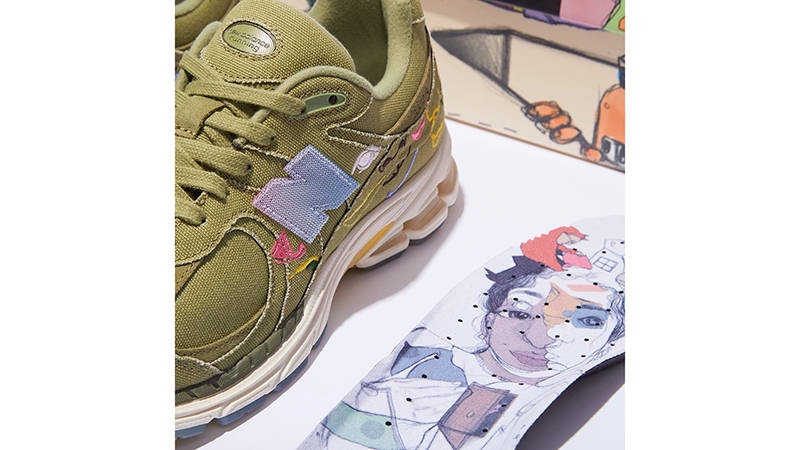 Bryant Giles x New Balance 2002R Olive Green M2002RAG Detail