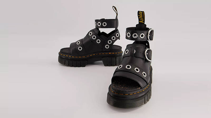 Dr Martens Ricki Silver Hardware Sandals Black