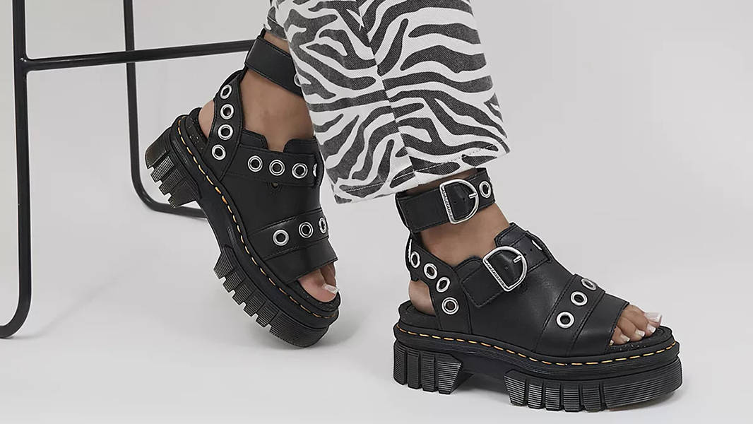 Dr Martens Ricki Silver Hardware Sandals Black