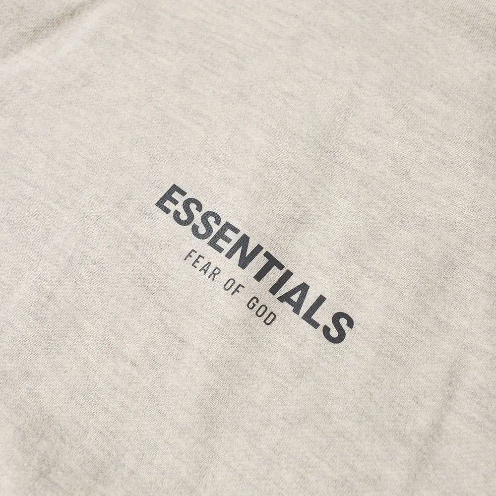 Fear of God ESSENTIALS Summer Core Popover Hoodie Light Heather Oatmeal Detail