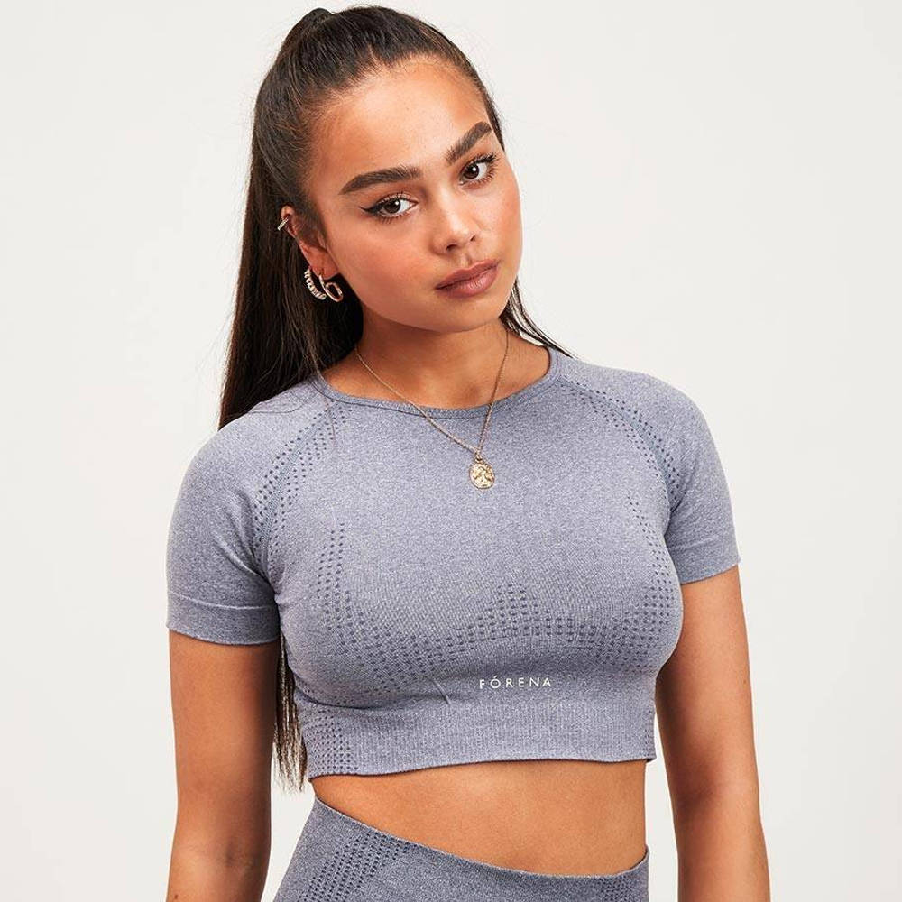 Forena Seamless Contour Cropped Top - Grey | The Sole Supplier