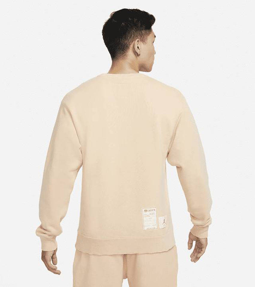 Jordan x UNION Fleece Crew Peach back
