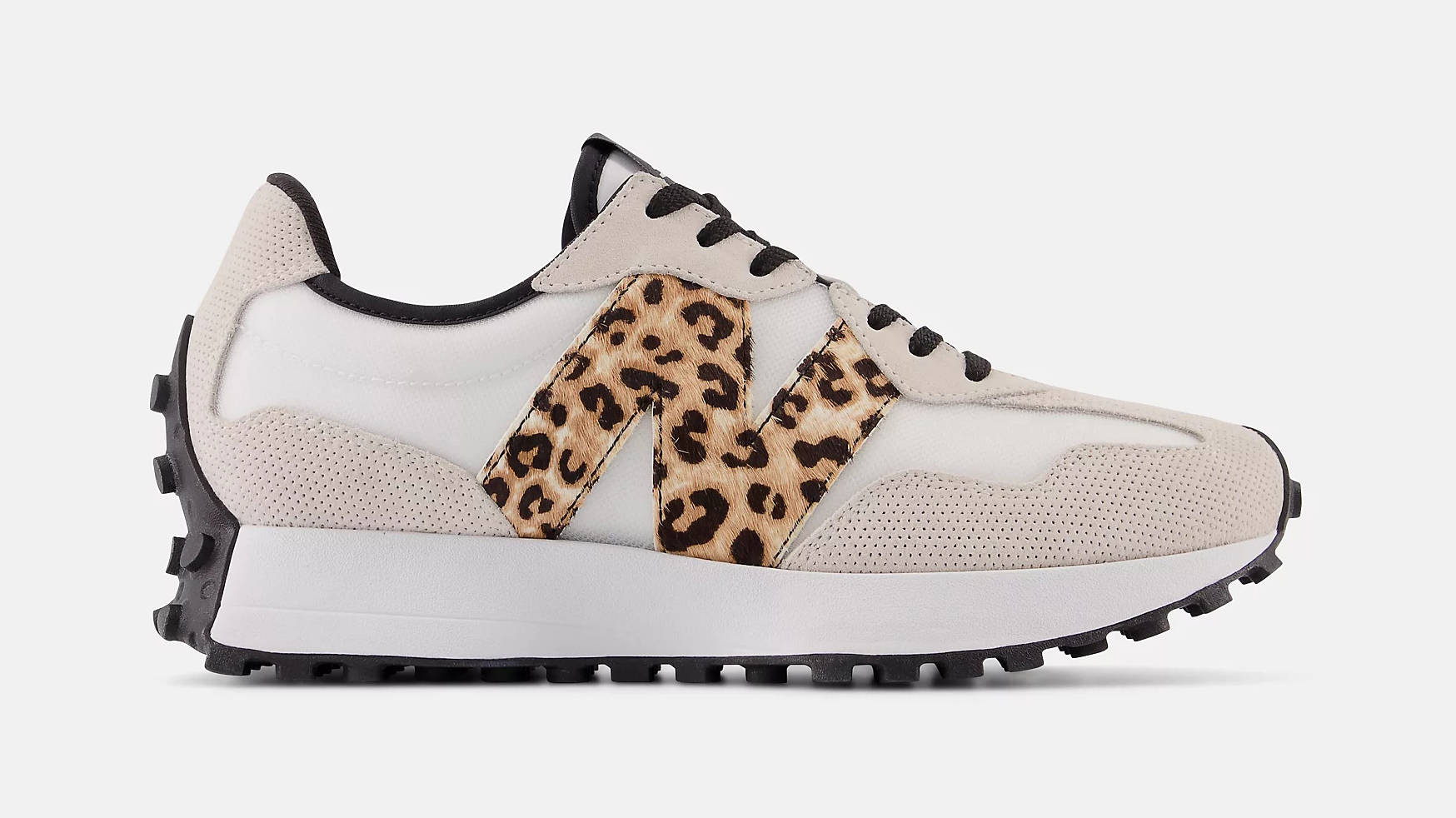 New Balance 327 Leopard White
