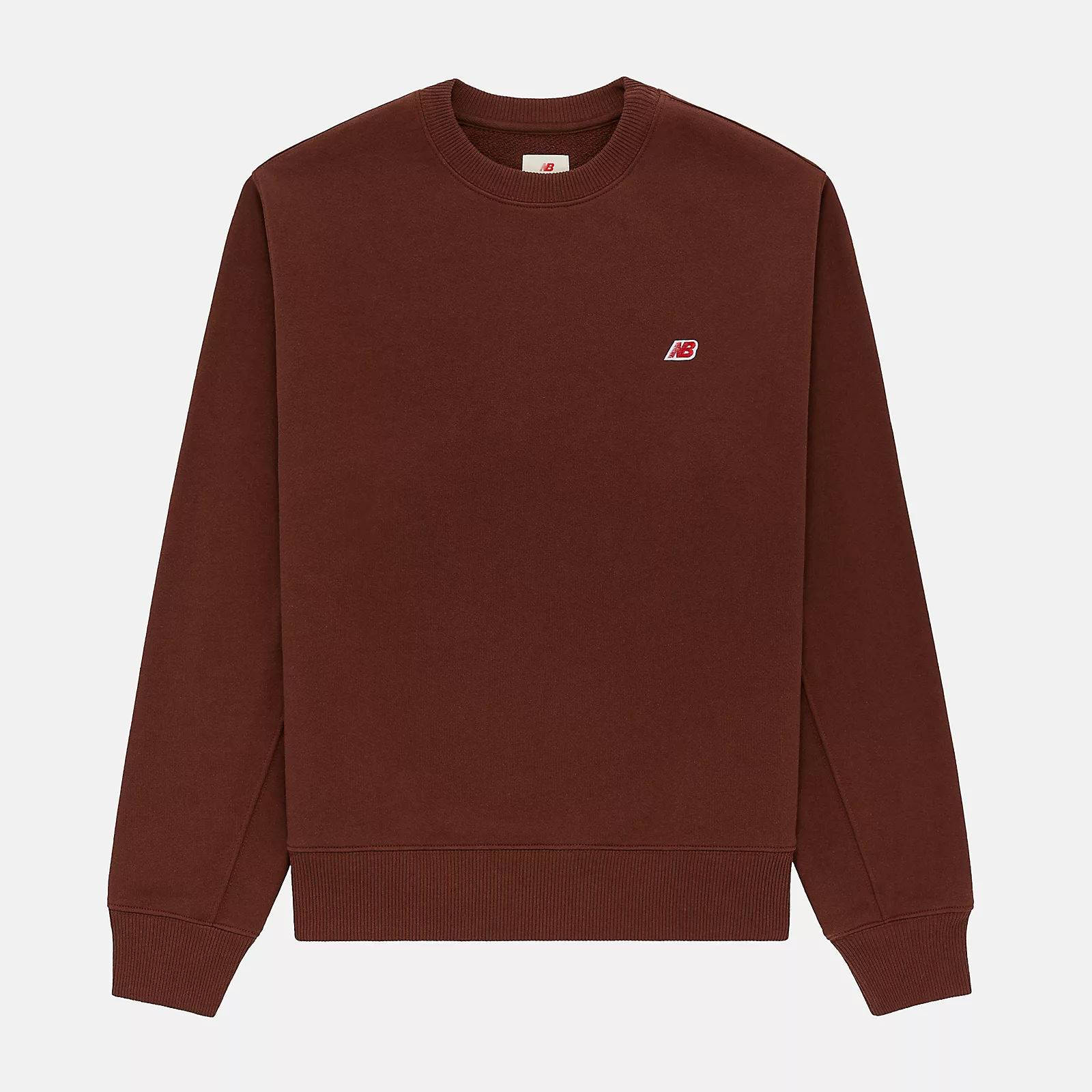 New Balance Made in USA Core Crewneck SweatShirt Rich Oak Feature