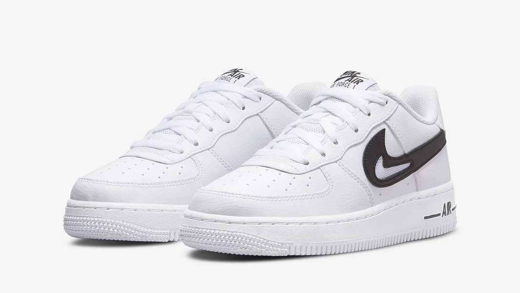 Nike Air Force 1 Low GS Cut Out Swoosh White Black