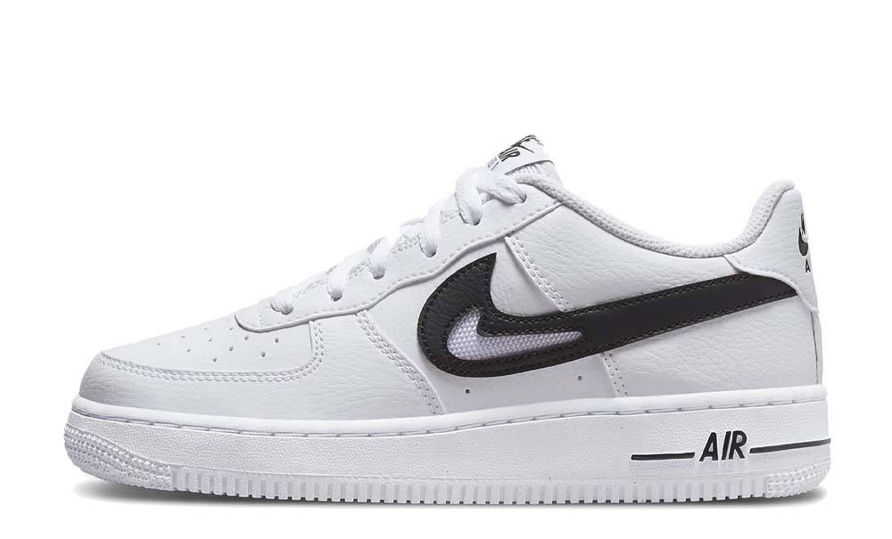 Nike Air Force 1 Low GS Cut Out Swoosh White Black