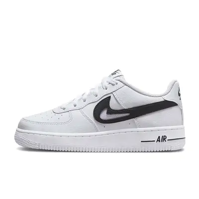 Nike Air Force 1 Low GS Cut Out Swoosh White Black | Where To Buy ...