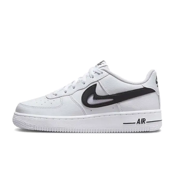 Nike Air Force 1 Low GS Cut Out Swoosh White Black | Where To Buy ...