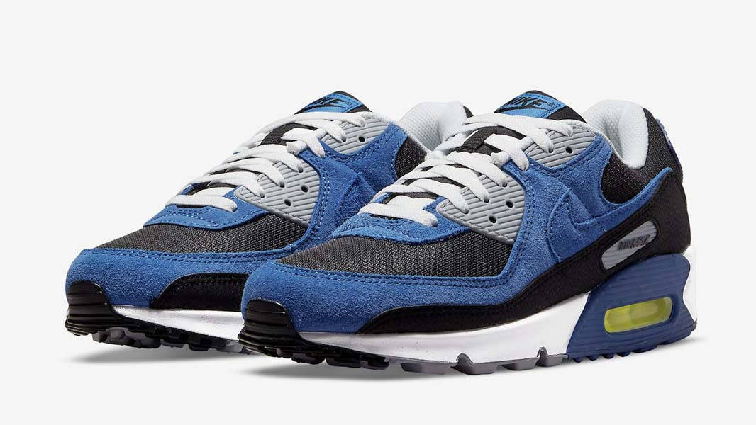 nike air max 90 volt blue and black