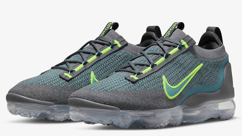 Nike Air VaporMax Flyknit 2021 Grey Blue Green DM0025-001 front