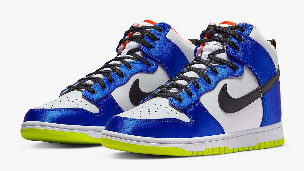 Nike Dunk High Blue Satin Front