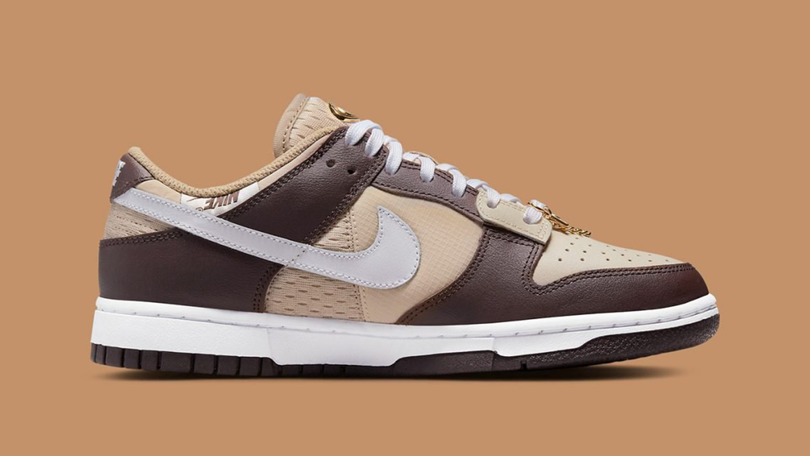 This tan nike dunks Neutral-Hued Nike Dunk Low Comes With a Side of Bling | The