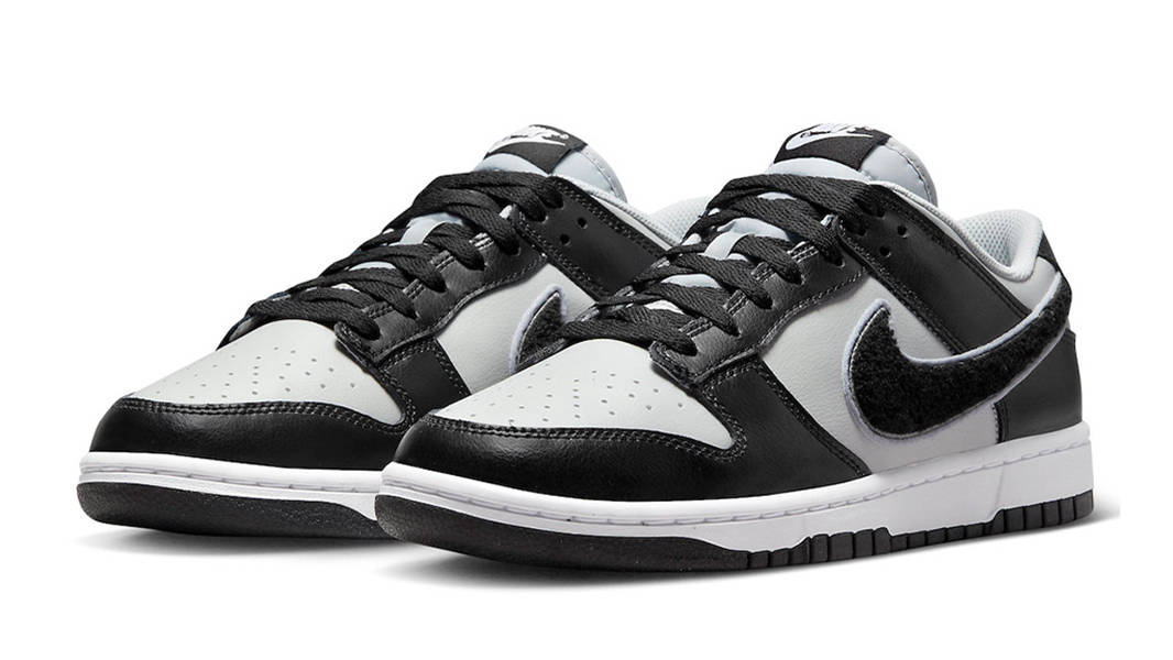 Nike Dunk Low Chenille Swoosh Grey Black | Where To Buy | DQ7683