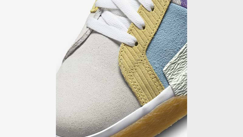 Nike SB Zoom Blazer Mid Premium Paisley Boarder Blue Closeup 1