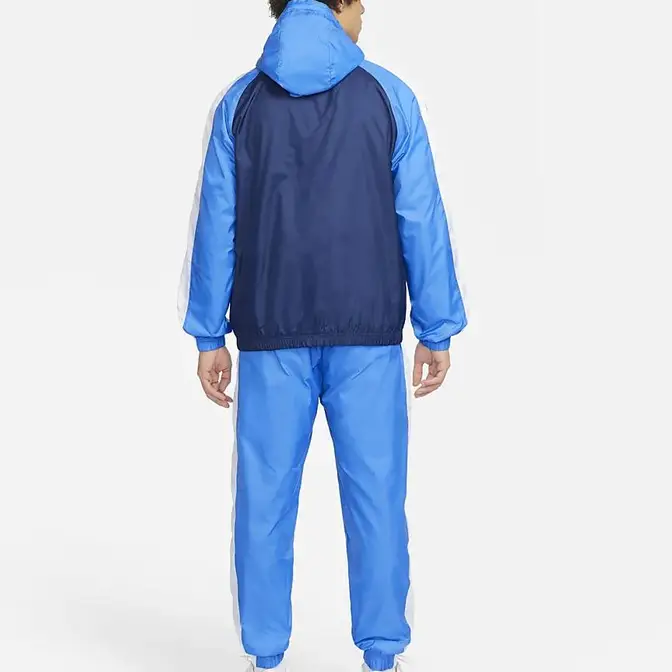 Nike Sportswear Hooded Woven Tracksuit Blue back