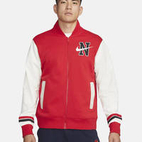 Nike Sportswear Retro Fleece Varsity Jacket Red