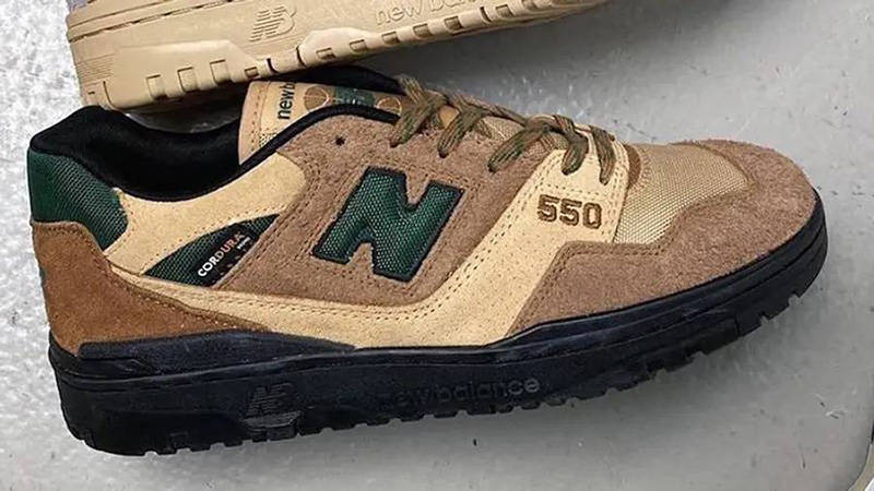 Size x New Balance 550 Cordura Pack Brown front