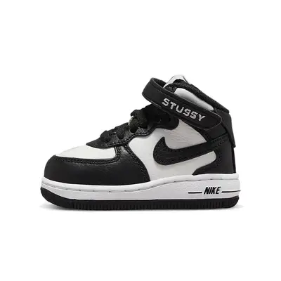 Stussy x Nike Air Force 1 Mid Toddler Black White | Where To Buy 