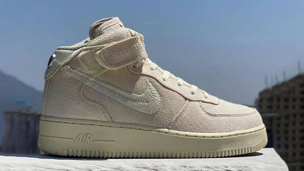 Stüssy x Nike Air Force 1 Mid "Fossil"