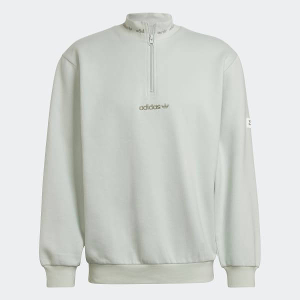 Trefoil_Linear_Quarter_Zip_Sweatshirt_Green_HM2657_01_laydown