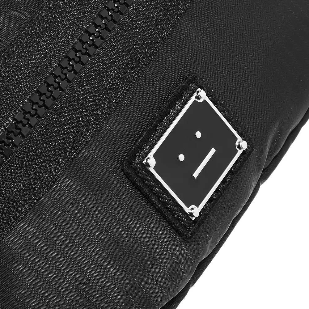Acne Studios Aklia Plaque Face Cross Body Bag Black logo