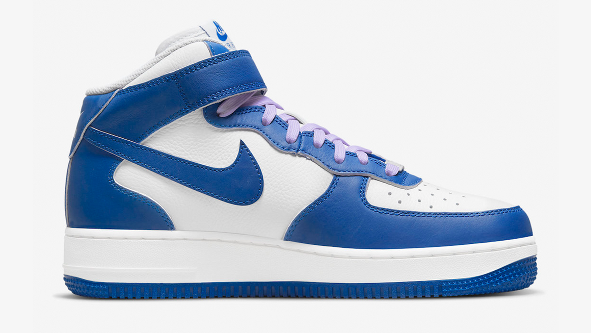 This Royal Blue & White Nike Air Force 1 Mid Comes with Lilac Laces ...