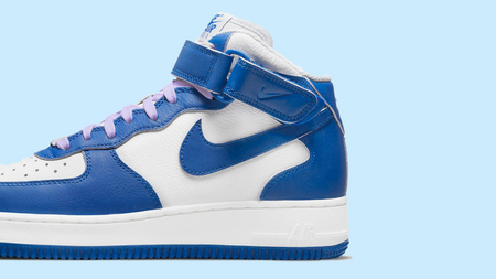This Royal Blue & White Nike Air Force 1 Mid Comes with Lilac Laces This Royal Blue & White Nike Air Force 1 Mid Comes with Lilac Laces