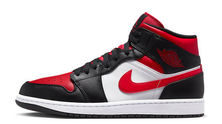 Air Jordan 1 Mid Bred Toe White