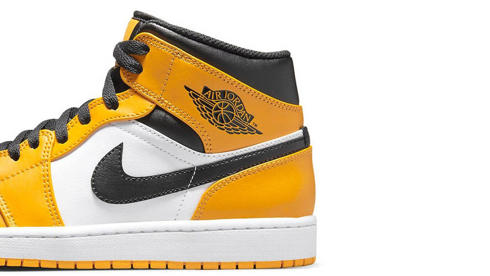 Image via Nike Air Jordan 1 Mid Flipped Yellow Toe Release DAte