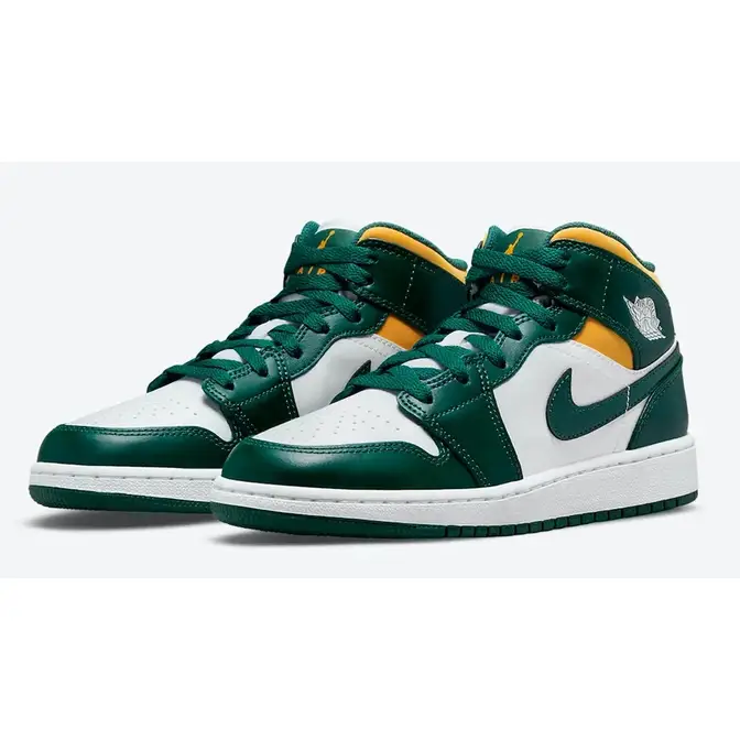 Air Jordan 1 Mid GS Green Yellow | Where To Buy | 554725-371 | The 