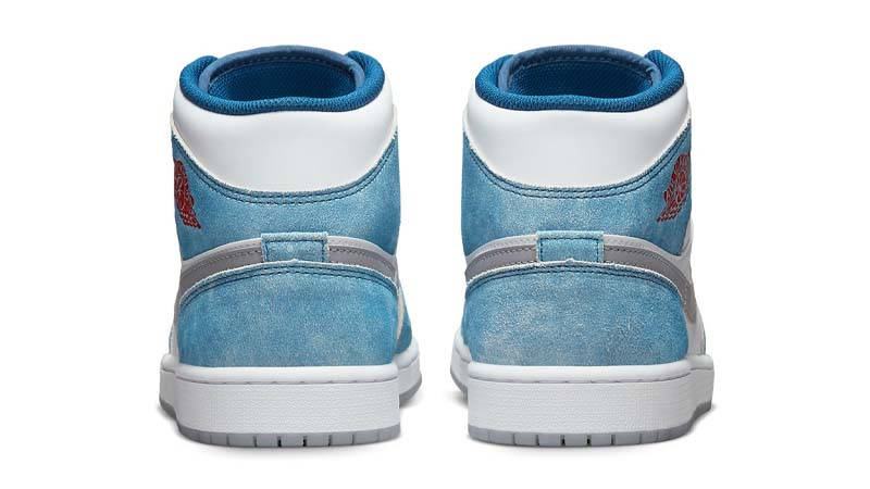 Air Jordan 1 Mid White Blue Red Back