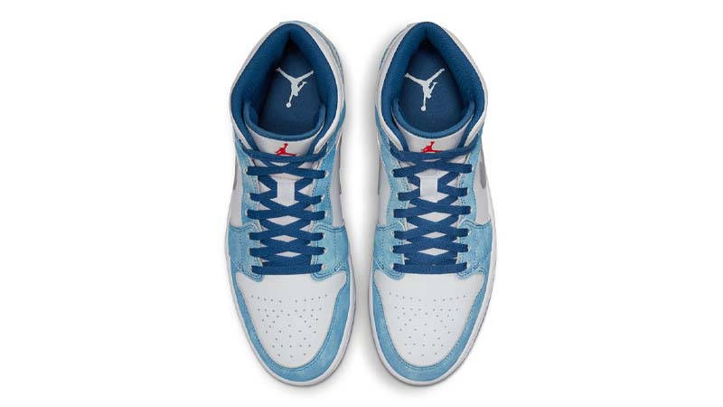 Air Jordan 1 Mid White Blue Red Middle