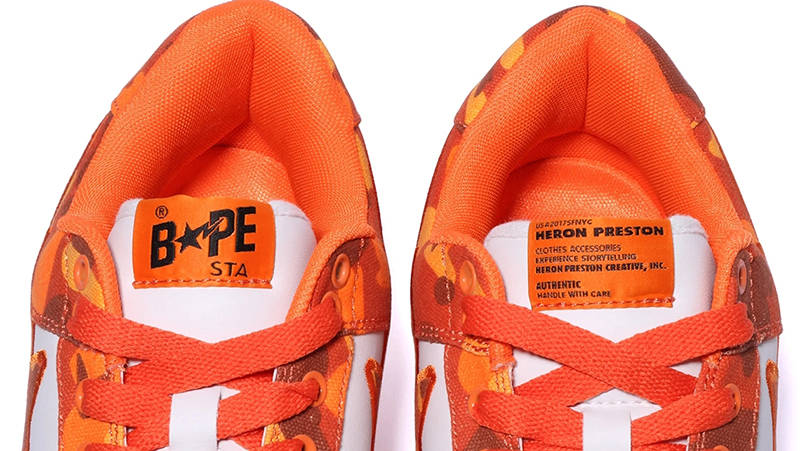 BAPE STA Heron Preston Orange Detail