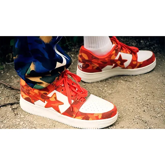 A BATHING APE BAPESTA Heron Preston Orange | Where To Buy | 1I23 ...