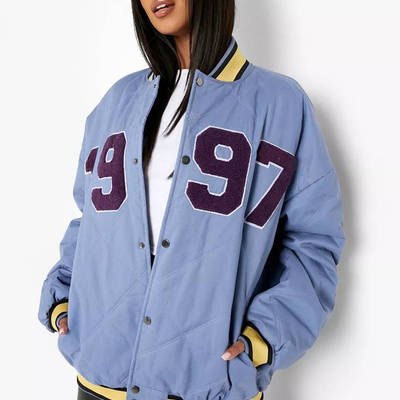 Oversized baseball jacket - Purple - Ladies