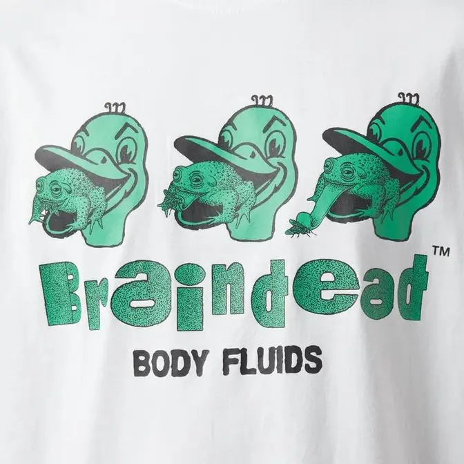 Brain Dead Body Fluids T-Shirt White logo