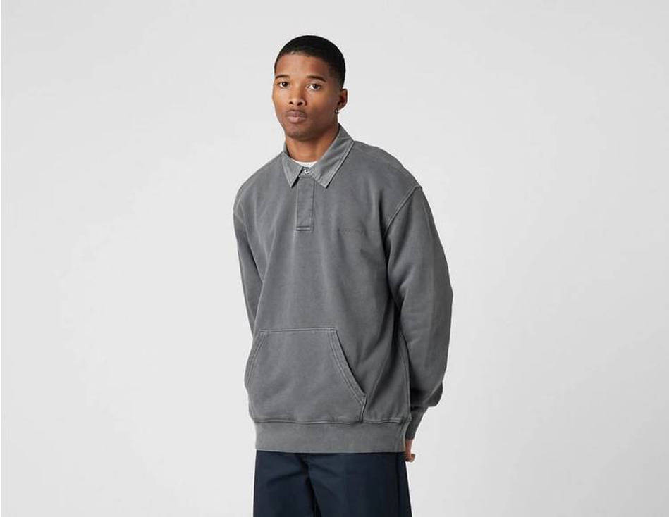 nike mini swoosh oversized boxy sweatshirt in grey
